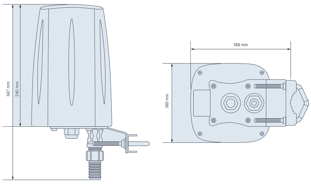 Mechanical Drawing - Teltonika PR1ICC60 Outdoor LTE/WI-FI/GPS Antenna